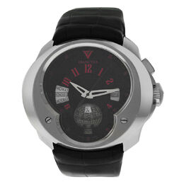 Pre-owned Franc Vila Universal Timezone GMT Automatic Black Dial Mens Watch fva5