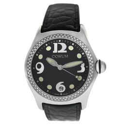 Pre-owned Corum Bubble Chrono Quartz Black Dial Unisex Watch 163.257.47