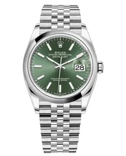 m126200-0023 Rolex Datejust 36 Stainless Steel Mint Green Dial Women's Watch