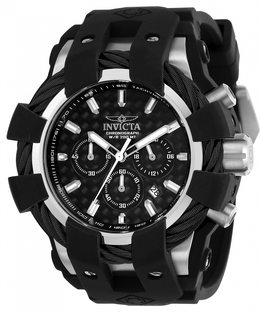 Invicta Men's Bolt Chronograph Watch 23855 Black Carbon Fiber Dial with Analog Display, Tachymeter, Date Function