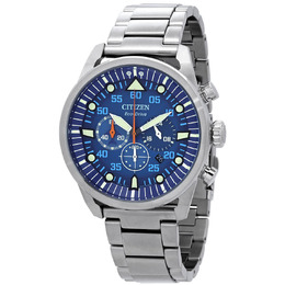 Citizen Avion Chronograph Eco-Drive Blue Dial Mens Watch CA4211-72L
