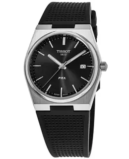Tissot PRX Quartz Black Dial Rubber Strap Men's Watch t137.410.17.051.00