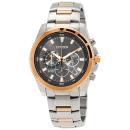 Citizen Chronograph Quartz Grey Dial Two-Tone Mens Watch AN8204-59H