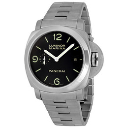 Pre-owned Panerai Luminora Marina 1950 3 Days Automatic Black Dial Mens Watch pam00328