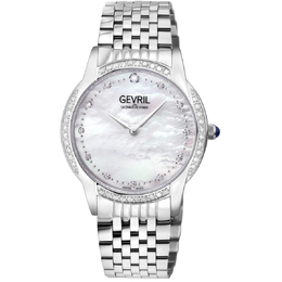 Gevril Airolo Diamond Mother of Pearl Dial Ladies Watch 13241b