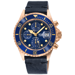 Gevril Wallstreet Chronograph Automatic Blue Dial Mens Watch, Model No: 4160
