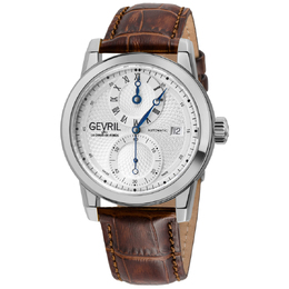 Gevril Gramercy Automatic Silver Dial Mens Watch 24011 - Men's Timepiece, Analog with Date Display