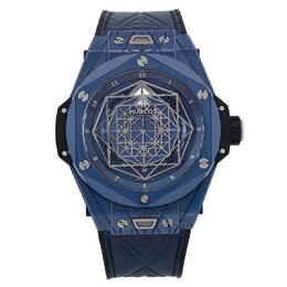 Pre-owned Hublot Big Bang Sang Bleu Blue Dial Mens Watch 415.ex.7179.vr.mxm19