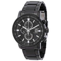Citizen Chronograph Eco-Drive CA0845-83E Mens Watch - Black Dial, Stainless Steel Case & Bracelet