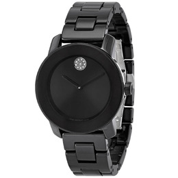 Movado 3600803 Bold Ceramic Ladies Watch - Black Dial
