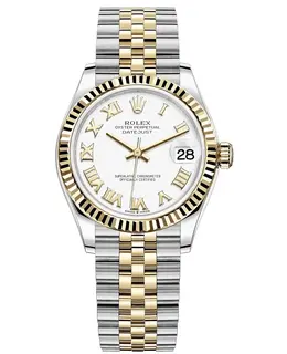 Rolex Datejust 31 - Stainless Steel and Yellow Gold White Roman Dial Women's Watch Model M278273-0002