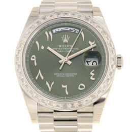 Rolex Day-Date Automatic Chronometer Diamond Green Dial Mens Watch 228396TBR-0032