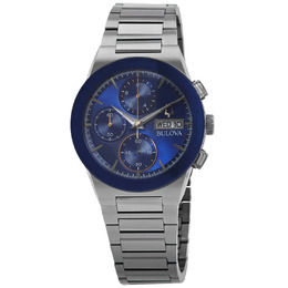 Bulova Millennia Chronograph Quartz Blue Dial Mens Watch 98c143