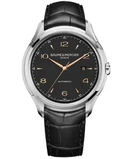 Baume & Mercier Clifton Club Men's Watch - Black Dial, Alligator Leather Strap, Model 10366/MOA