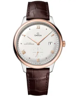 Omega De Ville Prestige Co-Axial Master Chronometer Small Seconds 41mm Silver Dial Leather Strap Men's Watch 434.23.41.20.02.001