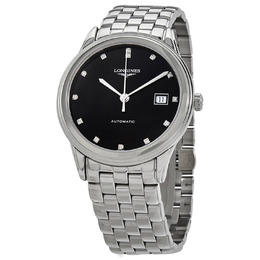 Longines Flagship Automatic Diamond Black Dial Mens Watch l4.974.4.57.6