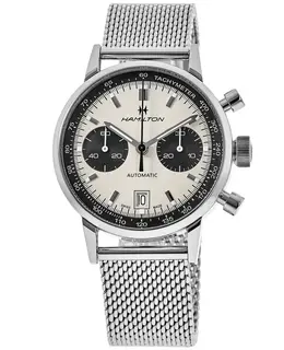Authentic Hamilton American Classic INTRA-MATIC AUTO White Chronograph Dial Men's Watch Model H38416111