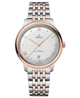 Omega De Ville Prestige Co-Axial Master Chronometer 40mm Silver Dial Rose Gold and Steel Men's Watch 434.20.40.20.02.001