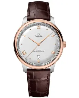 Omega De Ville Prestige Co-Axial Master Chronometer 40mm Silver Dial Leather Strap Men's Watch 434.23.40.20.02.001