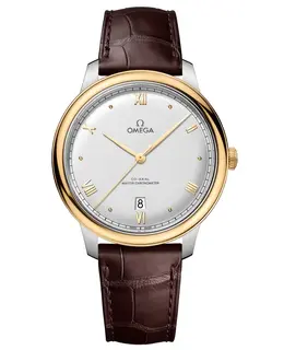 Omega De Ville Prestige Co-Axial Master Chronometer 40mm Silver Dial Leather Strap Men's Watch 434.23.40.20.02.002