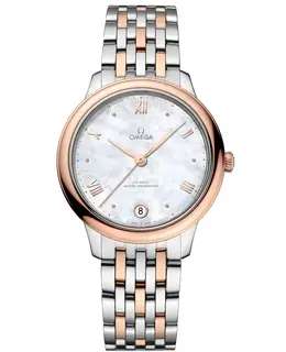 Omega De Ville Prestige Co-Axial Master Chronometer Small Seconds 41mm Mother of Pearl Dial Rose Gold and Steel Women's Watch 434.20.34.20.05.001 434.