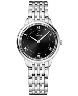 Omega De Ville Prestige Quartz 30mm Black Dial Steel Women's Watch 434.10.30.60.01.001