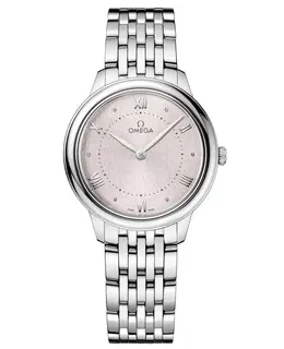 Omega De Ville Prestige Quartz 30mm Rose Dial Steel Women's Watch 434.10.30.60.02.001