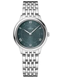 Omega De Ville Prestige Quartz 30mm Green Dial Steel Women's Watch 434.10.30.60.10.001