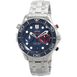 Omega Seamaster Chronograph Automatic Chronometer Blue Dial Mens Watch 210.30.44.51.03.002