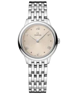 Omega De Ville Prestige Quartz 27.5mm Off White Dial Steel Women's Watch 434.10.28.60.09.001