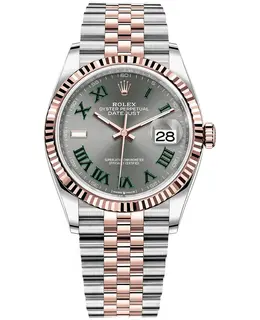 Rolex Datejust 36 in Steel & Everose Gold with Slate Roman Dial - Model M126231-0029