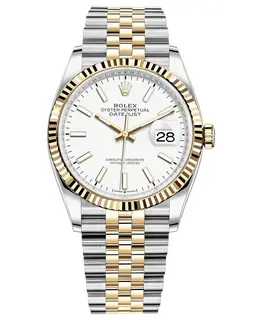 Rolex Datejust 36 - Yellow Gold & Steel White Dial Women's Watch m126233-0019