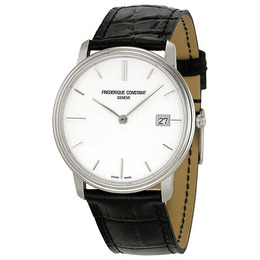 Frederique Constant Slim Line White Dial Unisex Watch fc-220nw4s6 Swiss Made