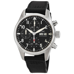 IWC Pilots Chronograph Automatic Black Dial Mens Watch IW388111