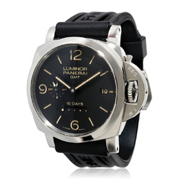 Pre-owned Panerai Luminor 1950 10 Days Gmt GMT Black Dial Mens Watch pam00533
