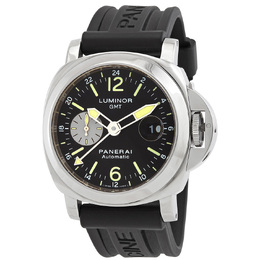 Pre-owned Panerai Luminor GMT Automatic Chronometer Black Dial Mens Watch PAM00088