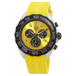 Tag Heuer Formula 1 Chronograph Quartz Yellow Dial Mens Watch caz101am.ft8054
