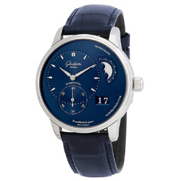 Glashuette Original PanoMaticLunar Mens Automatic Blue Dial Watch - Ref: 1-90-02