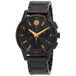 Mens Movado Museum Sport Chronograph Watch 0607802 Black Dial