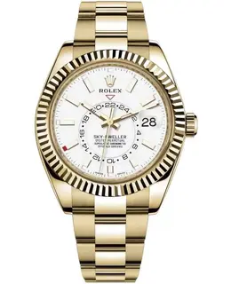 Rolex Sky-Dweller 42mm White Dial Yellow Gold Men's Watch Model M326938-0005