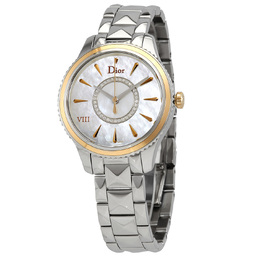 Pre-owned Dior VIII Montaigne Diamond White Mother of Pearl Ladies Watch cd1521i0m001