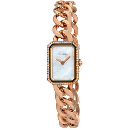 Pre-owned Chanel Premiere White Mother of Pearl Dial Ladies Watch h4411