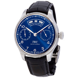 IWC Portugieser Annual Calendar Midnight Blue Dial Mens Watch IW503502