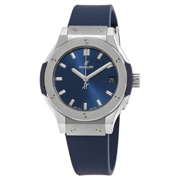 Hublot Classic Fusion Quartz Blue Dial Ladies Watch 581.nx.7170.rx