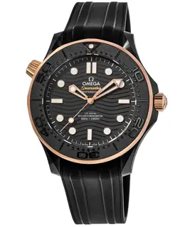 Omega Seamaster Diver 300M Ceramic Case Rubber Strap Men's Watch 210.62.44.20.01.001