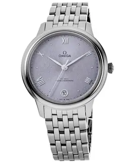 Omega De Ville Prestige Co-Axial Master Chronometer 34mm Purple Dial Steel Women's Watch 434.10.34.20.03.001