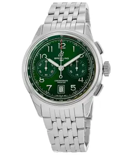 Breitling Premier B01 Chronograph 42 Green Dial Steel Men's Watch AB0145371L1A1