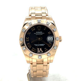 Pre-owned Rolex 81315 Lady-Datejust Automatic Diamond Blue Dial Watch
