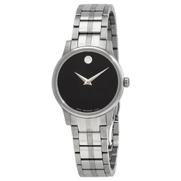 Movado Museum Classic Quartz Black Dial Ladies Watch Model 0607537