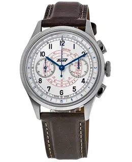 Brand New Authentic Tissot Telemeter 1938 Silver Dial Leather Strap Men's Watch t142.462.16.032.00